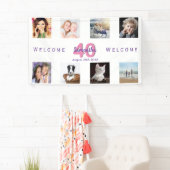 Banderoles Photo collage blanc fête d'anniversaire (En situation)