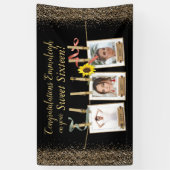 Banderoles Photo Collage Gold Parties scintillant Sweet 16 An (Vertical)