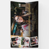 Banderoles Photo Collage Modern Gold Graduation Party (Vertical)