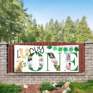 Banderoles Photo Collage Premier anniversaire Lucky One Party