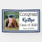 Banderoles Photo couleur marine et blanche de l'école (Horizontal)