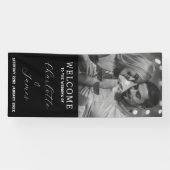 Banderoles Photo Couple noir et blanc Mariage extérieur Bienv (Horizontal)