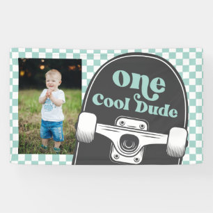 Banderoles Photo d'anniversaire de Skateboard One Cool Dude 
