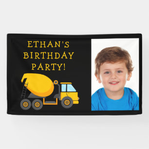 Banderoles Photo d'anniversaire d'enfant avec camion de cimen
