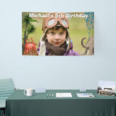 Banderoles Photo d'anniversaire du volcan Dinosaur (Salon professionnel)