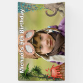 Banderoles Photo d'anniversaire du volcan Dinosaur (Vertical)