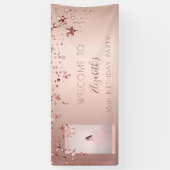 Banderoles Photo d'anniversaire rose or parties scintillant é (Vertical)