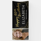 Banderoles Photo de 50e anniversaire de Black Gold modifiable (Vertical)