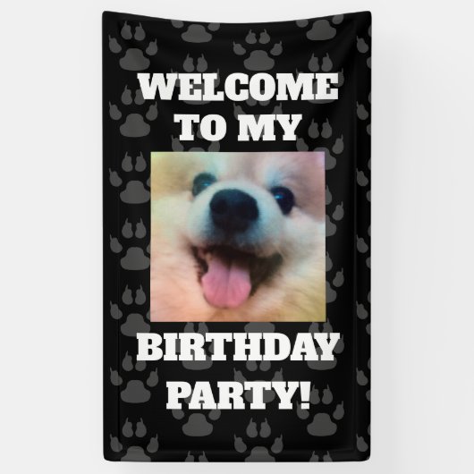 Banderoles Photo de chien personnalisée Fête d'anniversaire (Vertical)