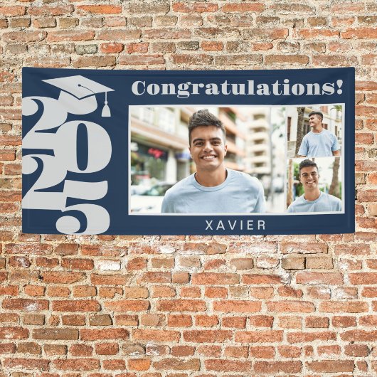 Banderoles Photo de diplôme noir et blanc