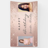 Banderoles Photo de fête d'anniversaire rose or parties scint (Vertical)