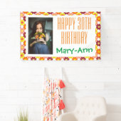 Banderoles Photo de Fleurs Graphiques du 30e anniversaire (En situation)