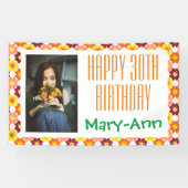 Banderoles Photo de Fleurs Graphiques du 30e anniversaire (Horizontal)