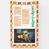 Banderoles Photo de Fleurs Graphiques du 30e anniversaire (Vertical)