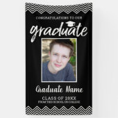 Banderoles Photo de graduation avec le nom Grad Noir Vertical (Vertical)