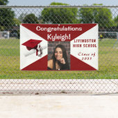 Banderoles Photo de Graduation du Vinyl Rouge et Blanc (En situation)