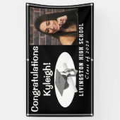 Banderoles Photo de Graduation en Vinyle noir, gris et blanc (Vertical)