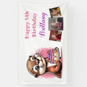 Banderoles Photo de la fête d'anniversaire de la fille à thèm (Vertical)