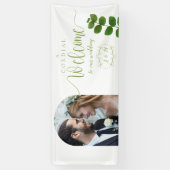 Banderoles Photo de mariage vert chic (Vertical)