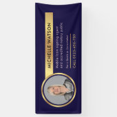 Banderoles Photo de publicité commerciale Marine & Gold (Vertical)