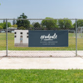 Banderoles Photo de script moderne marine bleu élégant gradua (En situation)