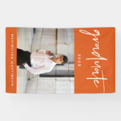 Banderoles Photo de script moderne Orange et Blanc (Horizontal)