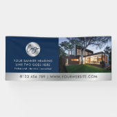 Banderoles Photo d'entreprise Marine Blue & Silver Logo (Horizontal)