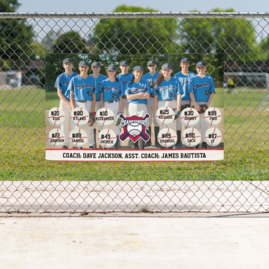 Banderoles Photo d'équipe de baseball (En situation)