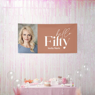 Banderoles Photo en terre cuite minimale moderne 50e annivers