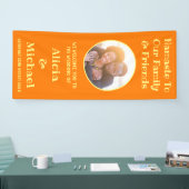 Banderoles Photo Et Nom | Accueil Mariage orange jaune (Salon professionnel)