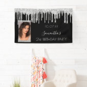 Banderoles Photo fête d'anniversaire noir argent parties scin (En situation)