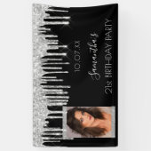 Banderoles Photo fête d'anniversaire noir argent parties scin (Vertical)