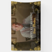 Banderoles Photo Fête de Retraite Joyeuse Confettis Dorés (Vertical)