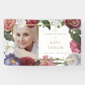 Banderoles Photo Floral Funeral Memorial Service (Horizontal)