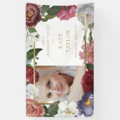 Banderoles Photo Floral Funeral Memorial Service (Vertical)