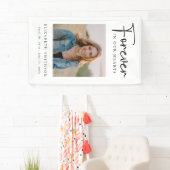 Banderoles Photo funéraire pour toujours dans nos coeurs Priè (En situation)