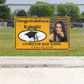 Banderoles Photo Gold & Black Accent Vinyl Graduation (En situation)