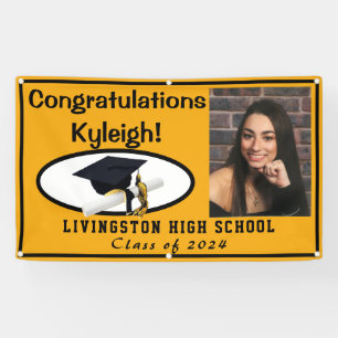 Banderoles Photo Gold & Black Accent Vinyl Graduation