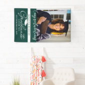 Banderoles Photo Graduation Congrats Classe Grad De 2025 Vert (En situation)