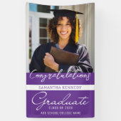 Banderoles Photo Graduation Congrats Grad 2023 Purple (Vertical)
