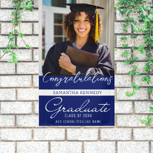 Banderoles Photo Graduation Congrats Grad Class Of 2023 Bleu