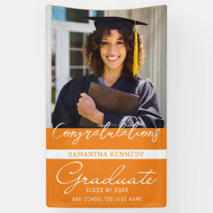 Banderoles Photo Graduation Congrats Graduate 2023 Orange