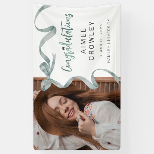 Banderoles Photo Green Bow à la mode (Vertical)