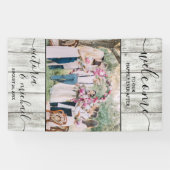 Banderoles Photo mariage moderne en bois rustique Accueil (Horizontal)