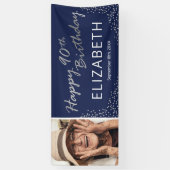 Banderoles Photo Marine Blue Silver 90e anniversaire (Vertical)