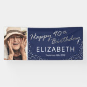 Banderoles Photo Marine Blue Silver 90e anniversaire (Horizontal)