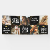 Banderoles Photo moderne 2025 Graduate Black & Gold (Horizontal)