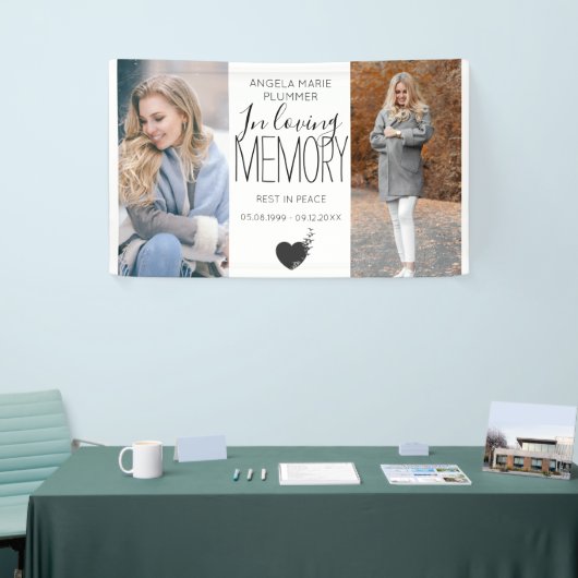 Banderoles Photo Moderne 2 En Mémoire Amoureuse Hommage (Salon professionnel)