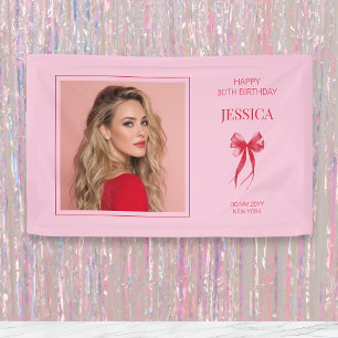 Banderoles Photo moderne rose Trente Bow Joyeux 30e anniversa