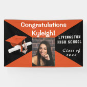 Banderoles Photo Orange, Black et White Graduation (Horizontal)